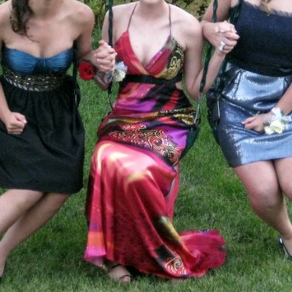 Multicolor Silk Gown